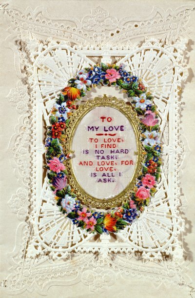 Tarjeta de San Valentín victoriana de English School